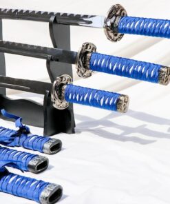 3 Real Katana Swords with Wooden Stand | MK Traders