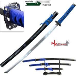 3-Piece Blue Katana Sword Set with Stand - Sword Collection (Pakistan)