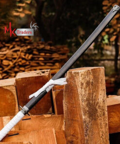Real Black and White Katana Sword – Full Size Samurai Replica