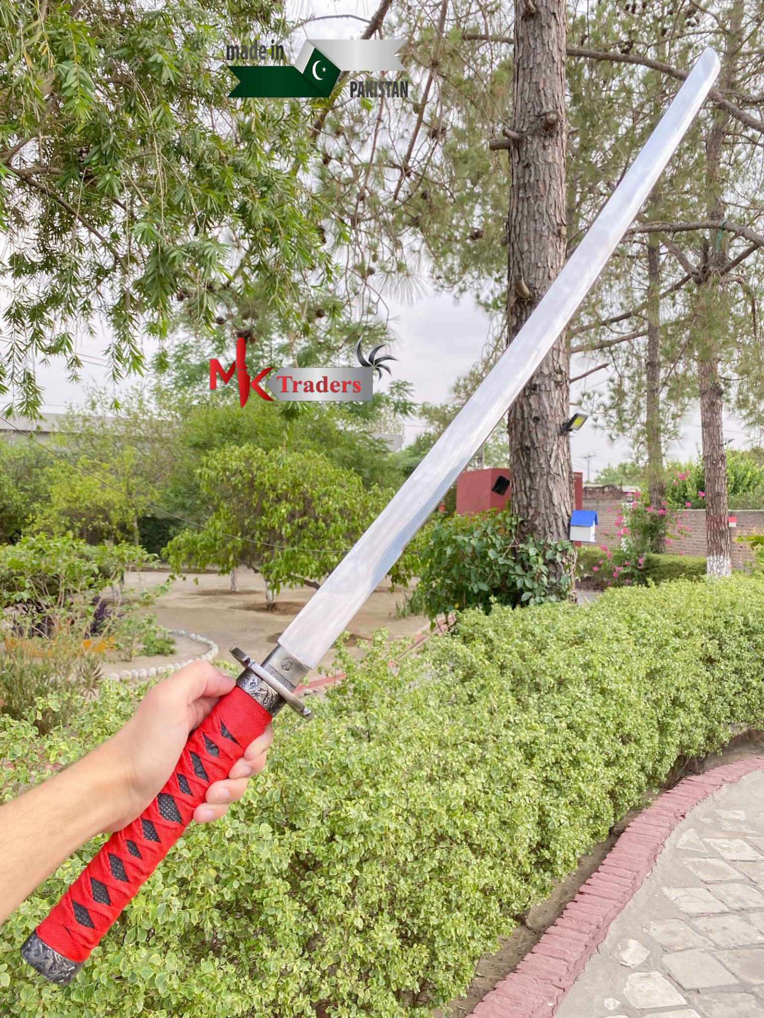 Red Katana Sword 40 Inch – Japanese Samurai Sword (Pakistan) - MK Traders