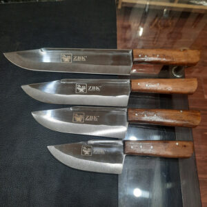 4 Pcs Qurbani Knives Set with Rose Wood Handle | MK Traders Pakistan